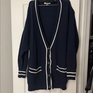 Joe Fresh Dark Blue Cardigan with Light Trim